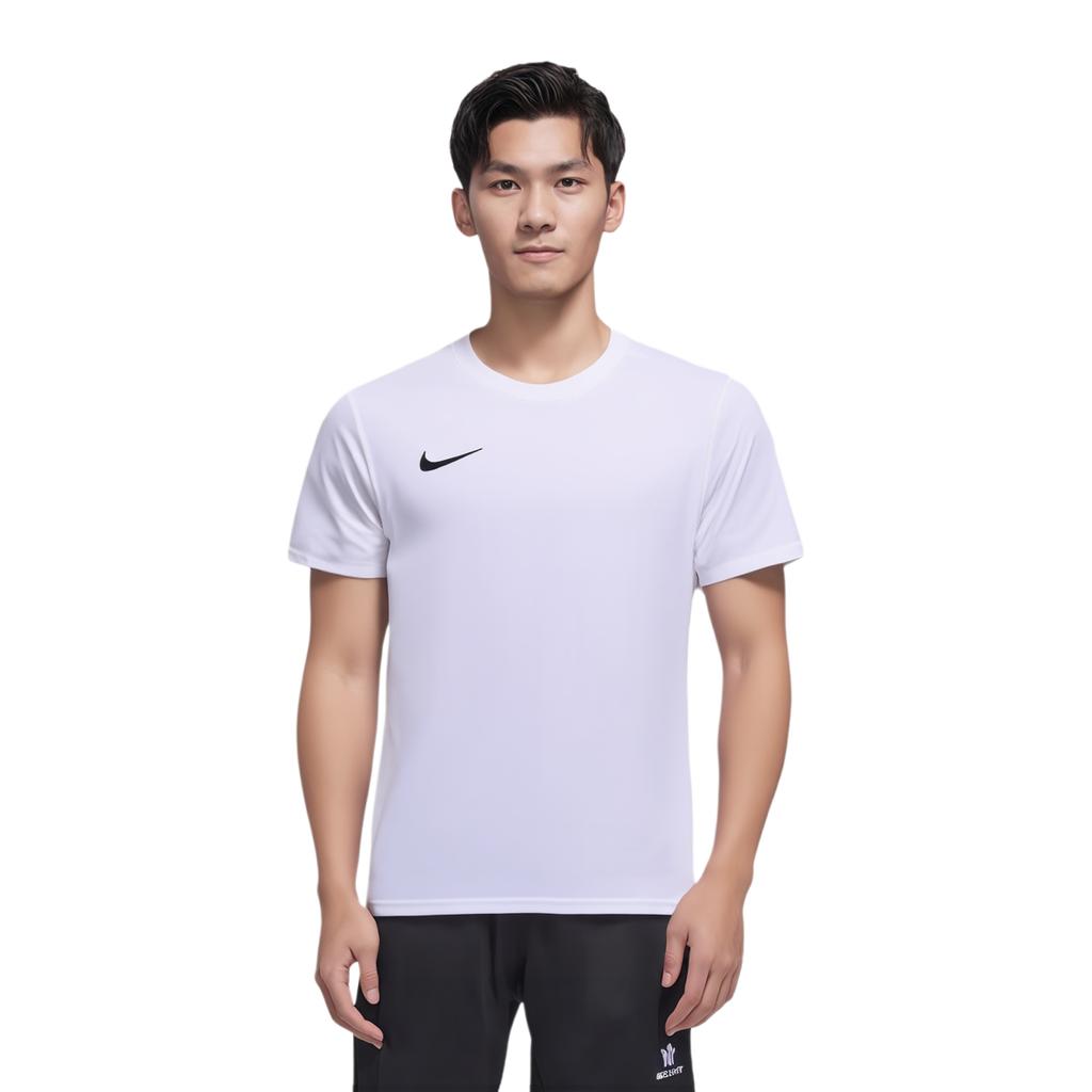 Nike Однотонная футболка с простым принтом, маленьким логотипом, быстросохнущая, с круглым вырезом и короткими рукавами, мужские топы, белая HF0524-100