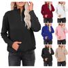 Women's Fashion Casual Solid Zipper Standing Neck Long Sleeve Sweater