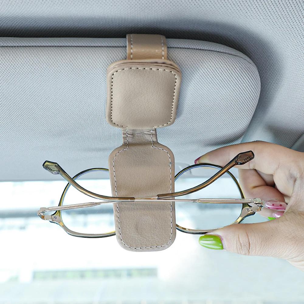 Car Sun Visor Glasses Case Sunglasses Clip Card Ticket Holder Fastener Pen Box For Tesla Model 3 Model Y Model S Model X Plaid