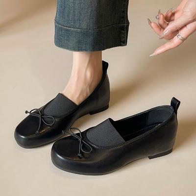 Новые модные лоферы женские с бантом, круглым носком, мелкие, удобные, повседневные, на плоской подошве, женские лаконичные элегантные офисные туфли для женщин
