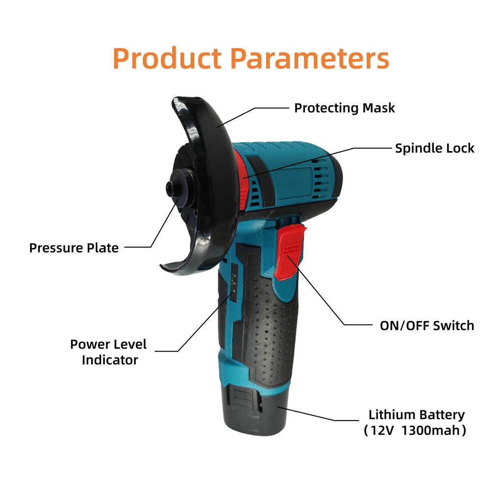 3inch Mini Multifunctional Angle Grinding Machine Handheld Lithium Angle Grinder Household Electric Grinding Tool