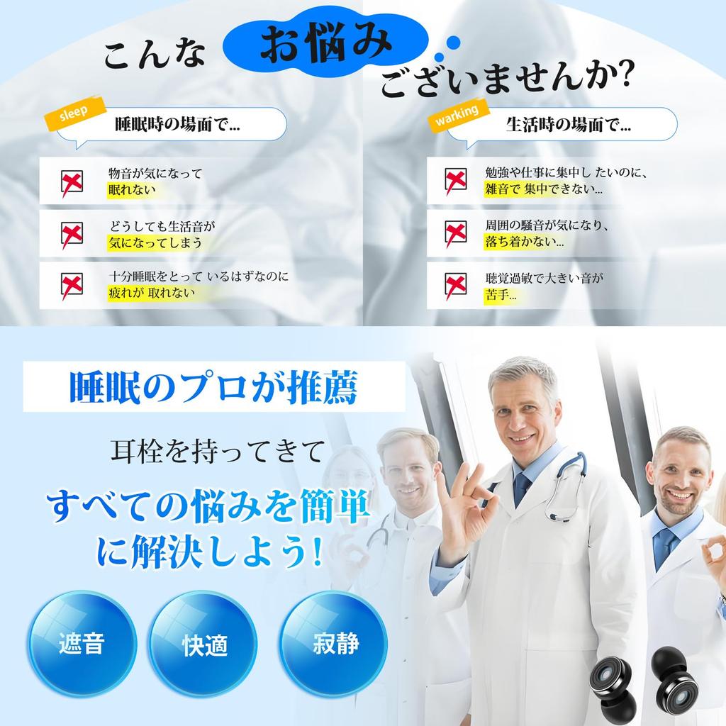 Earplugs New Model Recommended by Sleep Earplugs for Complete Sound Sleep Good Noise Hearing Noise 35dB Made of Storage Case Included Sizes 1 [2025