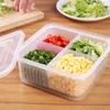4 Grids Food Fruit Storage Box Compartment Refrigerator Freezer Organizers