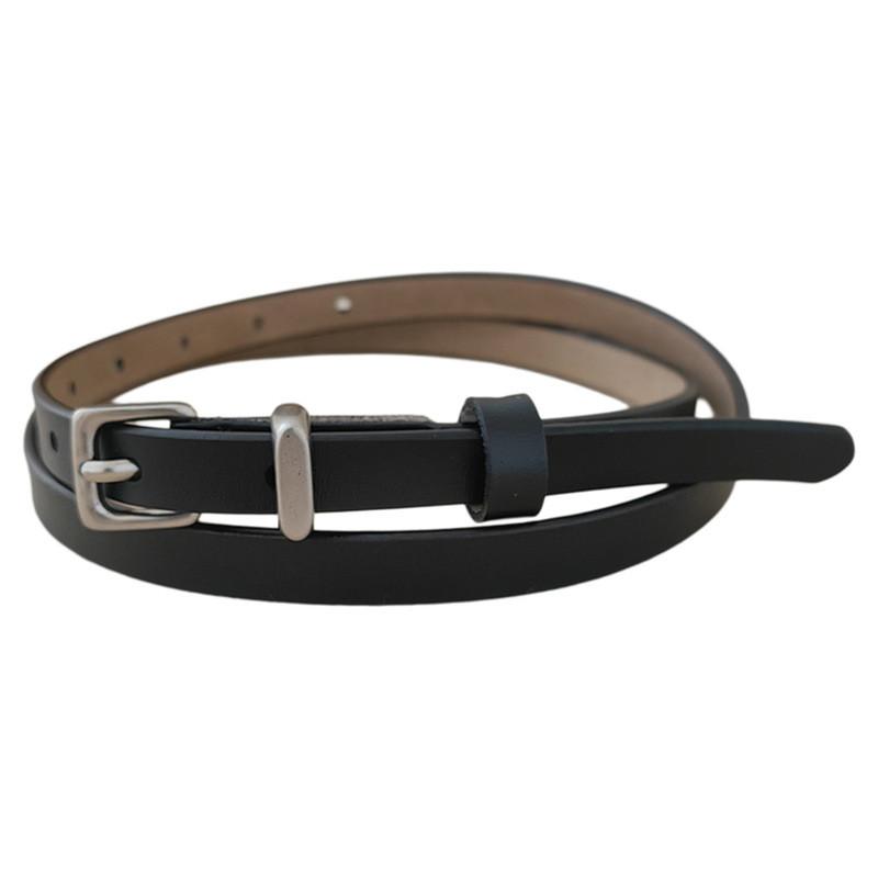 Genuine Leather Slim Belt Women With Alloy Pin Closure For Fashionable Use Daily