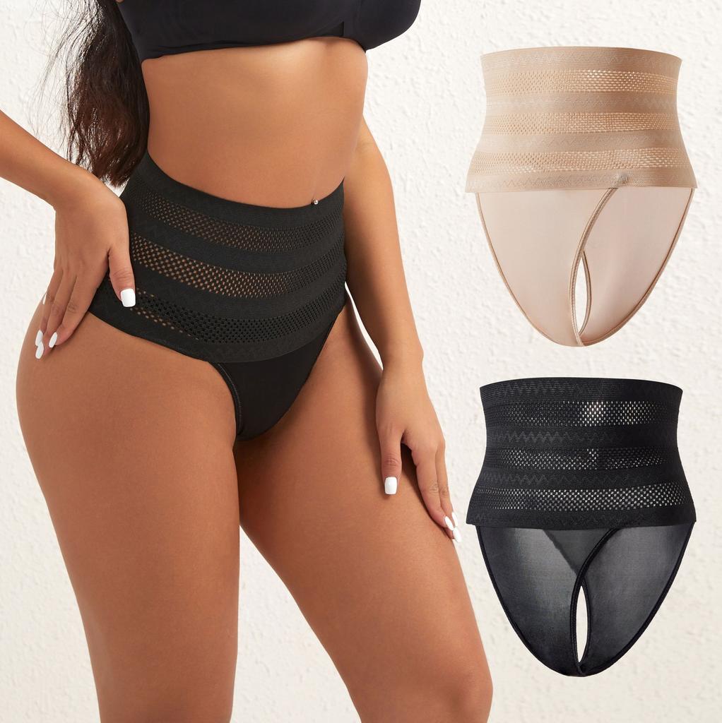 Женское нижнее белье для похудения Firm Control Thong с высокой талией Body Shaper Трусики Butt Up Корректирующее белье Тонкие пояса Корсет Waist Trainer