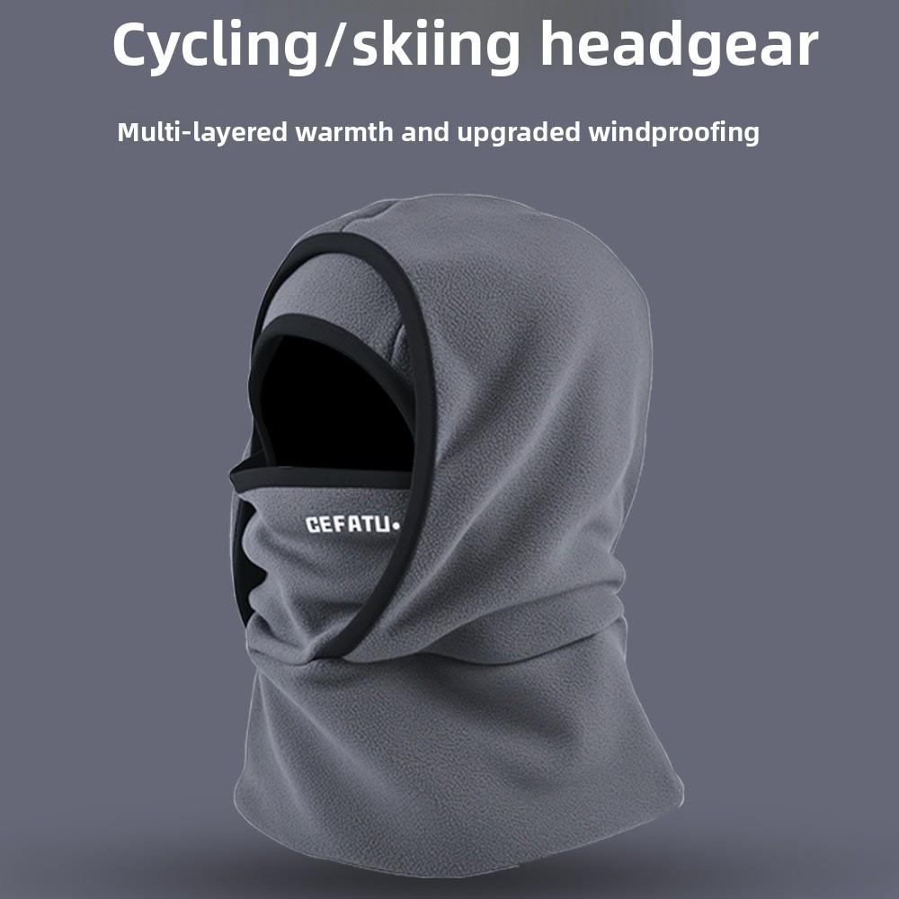Neck Protection Balaclava Cycling Cap Double Layer Ski Windproof Cap Warm Hat Mask  Women Men