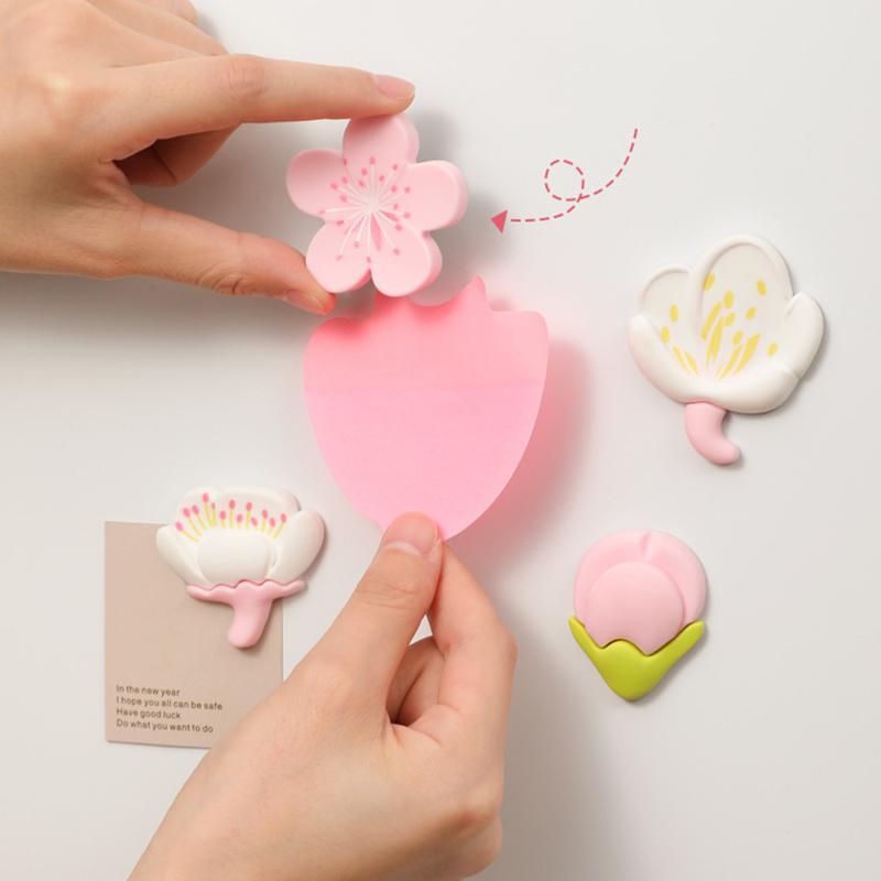 4 Pieces With Creative Fresh Garden Flowers Refrigerator Magnet Cartoon Flower Tulip Resin Decorative Board Magnetic Sticker