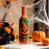 Skeleton Pattern Bottle Decor Halloween Wine Sweater, Reusable Knitted Champagne Cover, Pumpkin Skull Gift Bag Spider Sleeve Decoration for