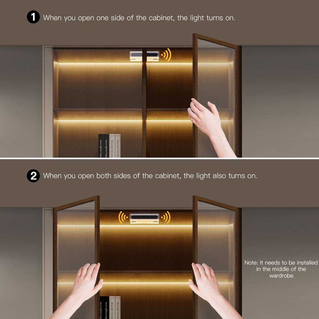 Датчик двери Управление COB Светодиодная лента Лента Гардероб Книжный шкаф Витрина Полка Подсветка под шкаф Лампа ИК Датчик приближения