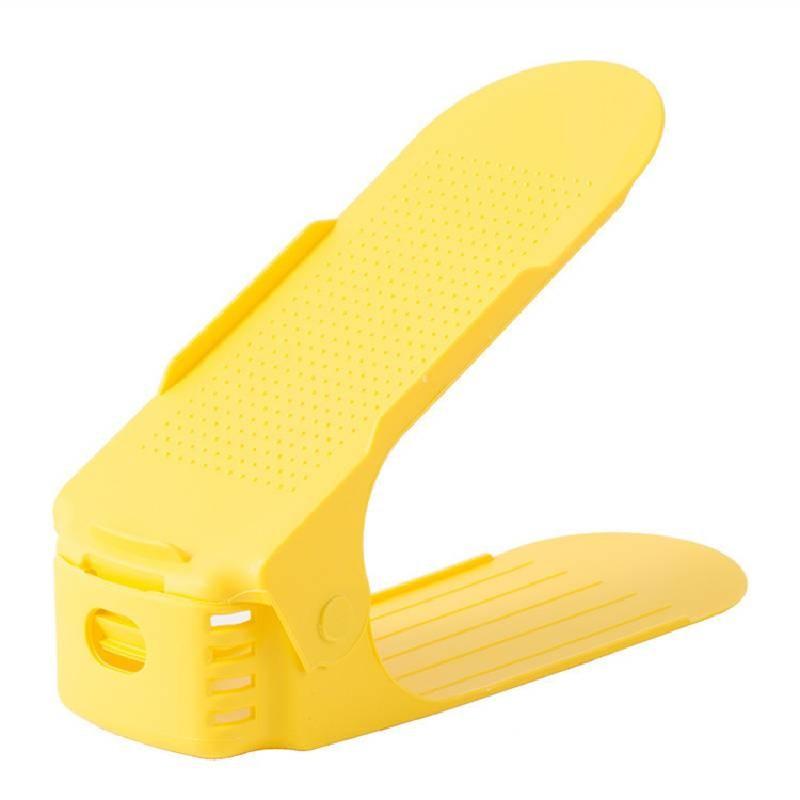 Пластиковая подставка для обуви, экономящая место, двухъярусная, с регулируемыми функциями, для использования в спальне