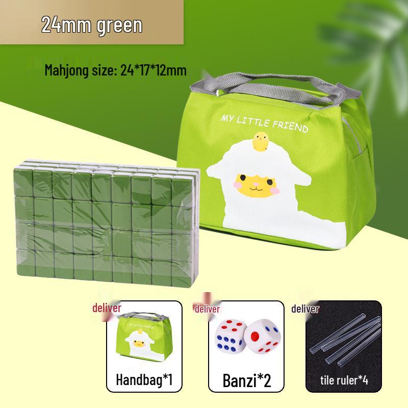 Компактный набор для маджонга: Массивные резные плитки с воробьями, размеры 24 мм и 30 мм, идеально подходят для путешествий и использования в общежитиях