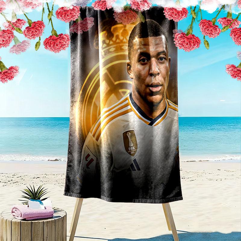 Kylian Mbappé Force Beach Towel, Large Soft Quick Dry Towel for Beach Camping Swimming