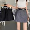 2024 Women's Spring A-Line High Waist Skirt, American Style Gray