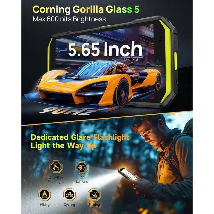 Telephone Portable Incassable 5G Ulefone Armor X32 Pro 16Go+256Go Écran 5,65" 5500mAh 64MP Smartphone Robuste Dural SIM/NFC Orange