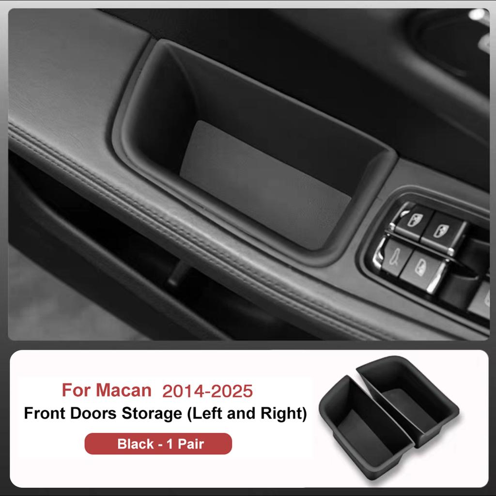 AABKV1 For Porsche Cayenne Macan Car Door Handle Storage Box Front Rear Door Organizer Keys Phone Holder LHD Auto Interior Accessories
