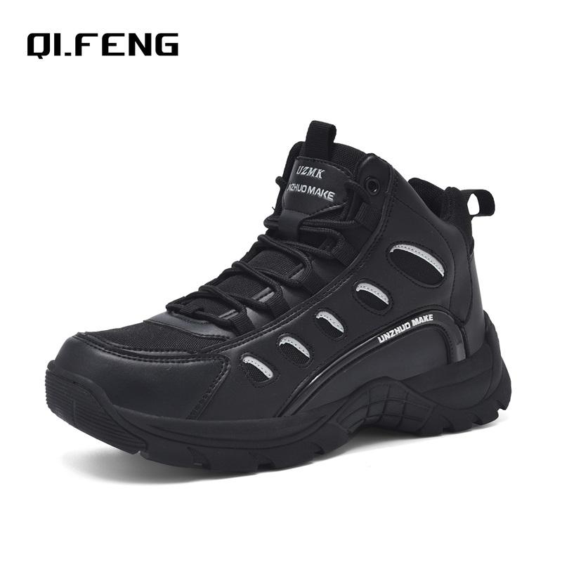 New Outdoor Training Boots Men High Top Hiking Shoes Autumn Winter Travel Hiking Sneaker Anti slip Wear-Resistant Casual Shoes