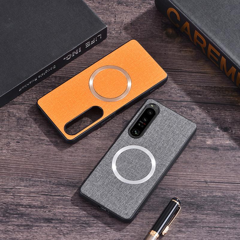 Магнитный чехол Magsafe из искусственной кожи для Xperia 10 IV 1 IV Sony Xperia 10 IV 1 IV Роскошный чехол для беспроводной зарядки