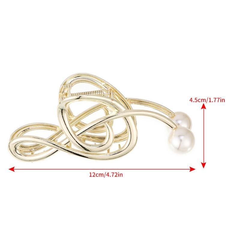 Note Shape Metal Pearl Hair Claw Elegant Shark Clip Girl's Ponytail Hairpin Hair Clips for Women New Hair Accessories Headwear Gift
