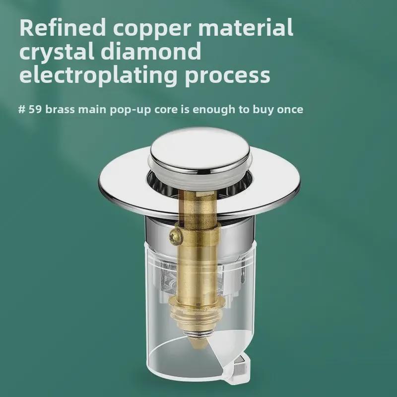 Фильтр для слива раковины Push с герметичным откидным сердечником