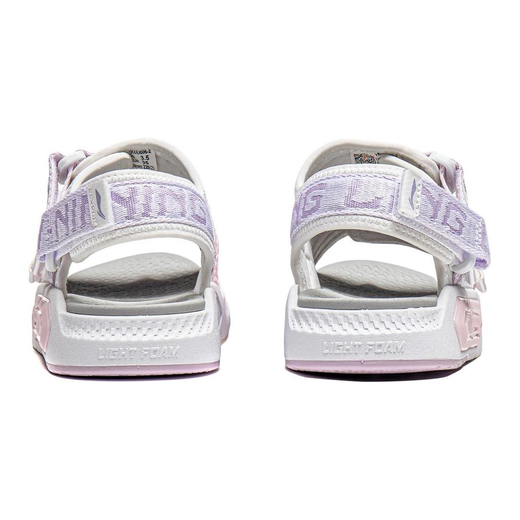 Li Ning Coka Young Comfortable Rebound Breathable Lightweight Childrens Sandals Kids Sandals White Pink YKUU006-2