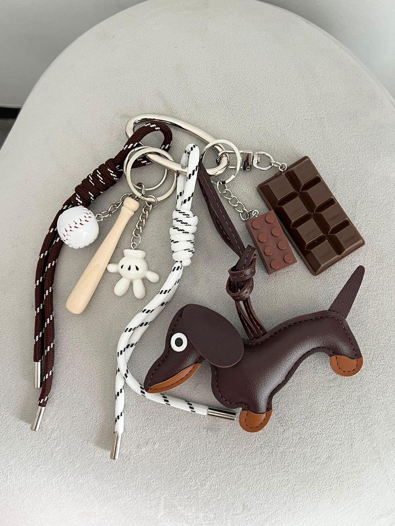 Оригинальный нишевый дизайн брелок для ключей в стиле таксы, подвеска для сумки