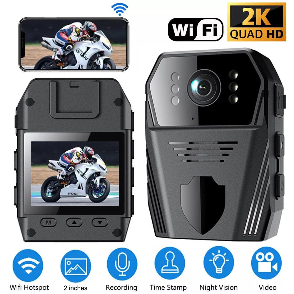 Full HD 2K Mini Camera Night Vision WiFi Camera Video Recorder Security Wearable Police BodyCam Motion Detection Small Camcorder