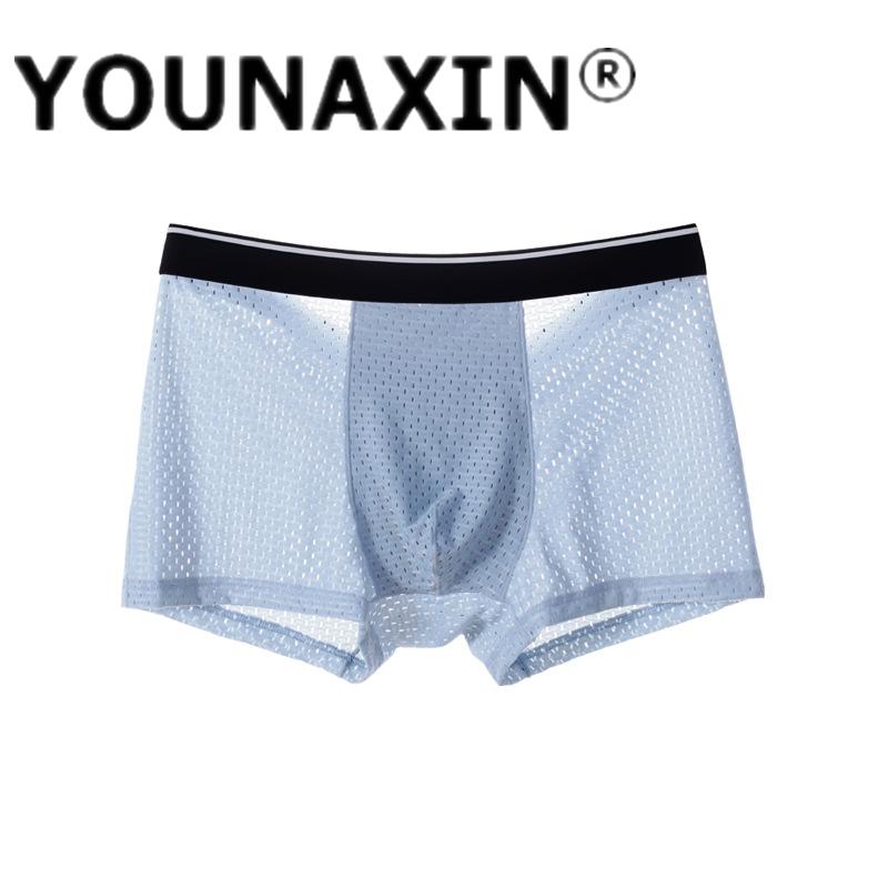 Мужское сексуальное нижнее белье большого размера из сетчатого материала Ice Silk, дышащие трусы-боксеры для мальчиков, шорты, мужские трусы большого размера L XL 2XL 3XL 4XL 5XL