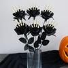 49cm Halloween Artificial Rose Gothic Realistic Skeleton Hand Rose Bouquet Handmade Simulation Fake Flower Halloween Party Props