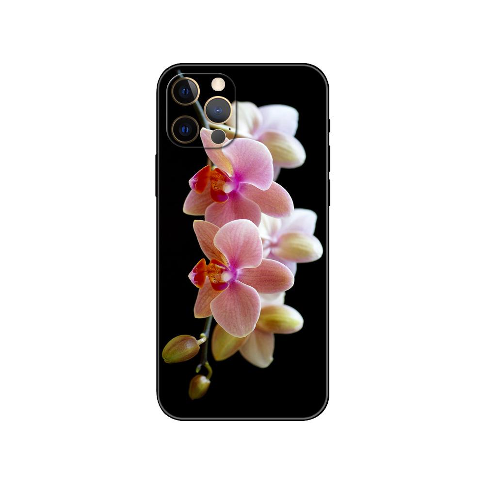 Чехол для телефона Orchid Flowers Colorful для iPhone 5 5s 2020se 6 6s 7 8 plus x 10 XR XS 11 12 13 mini pro MAX черная задняя крышка из ТПУ