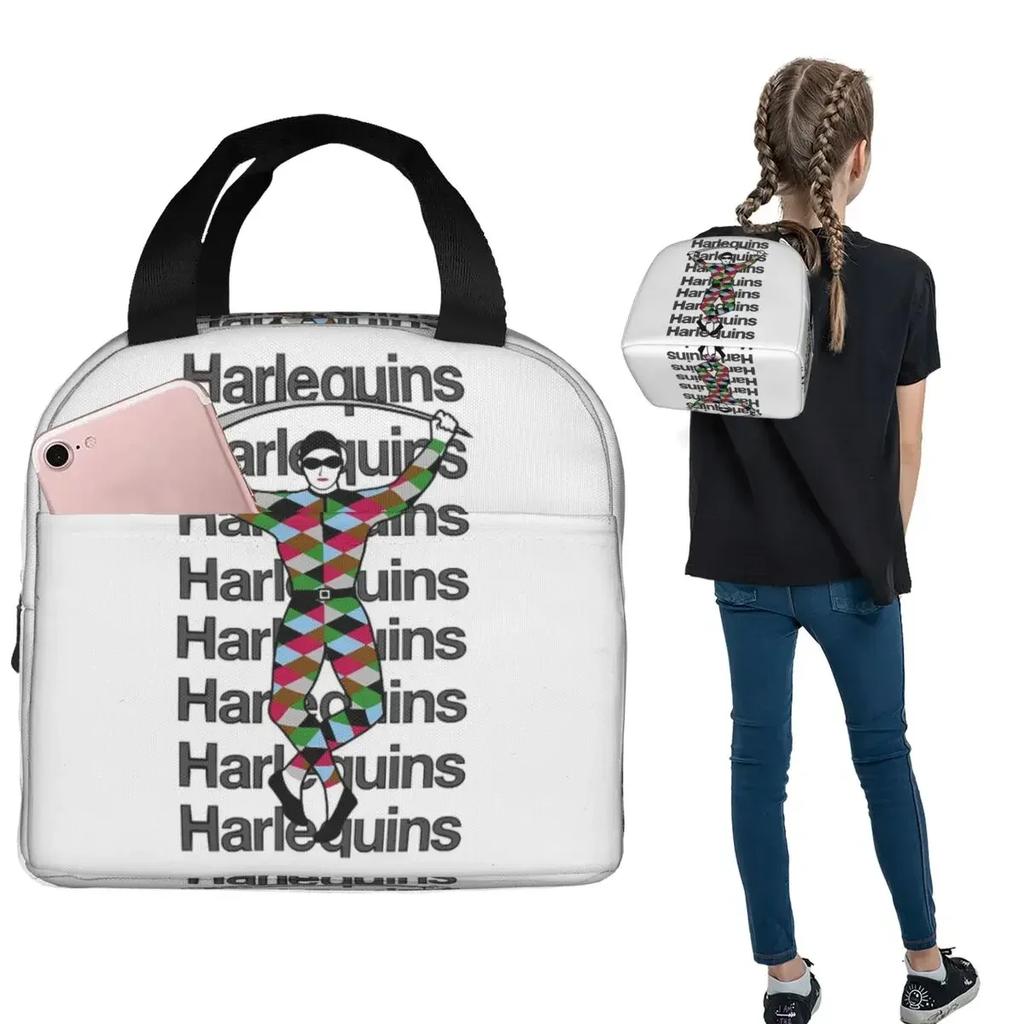 Harlequins Merch Insulated Lunch Bag for Women Kids Portable Food Boxes Thermal Lunch Box Tote