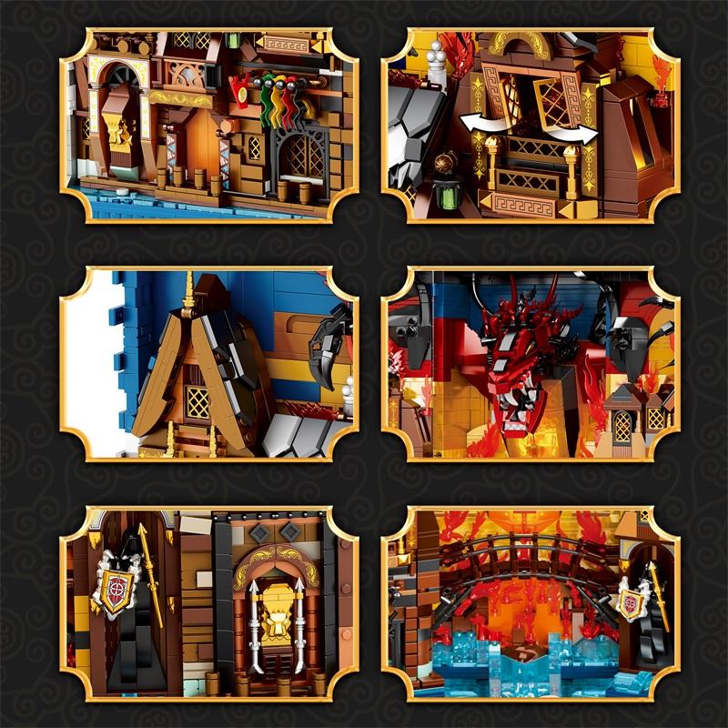 Non-Toxic 3398Pcs Hobbit Themed Bookstore Building Blocks Assembly Toys Creative Desktop Decoration Bookends Model Bricks Kids Toys Gifts