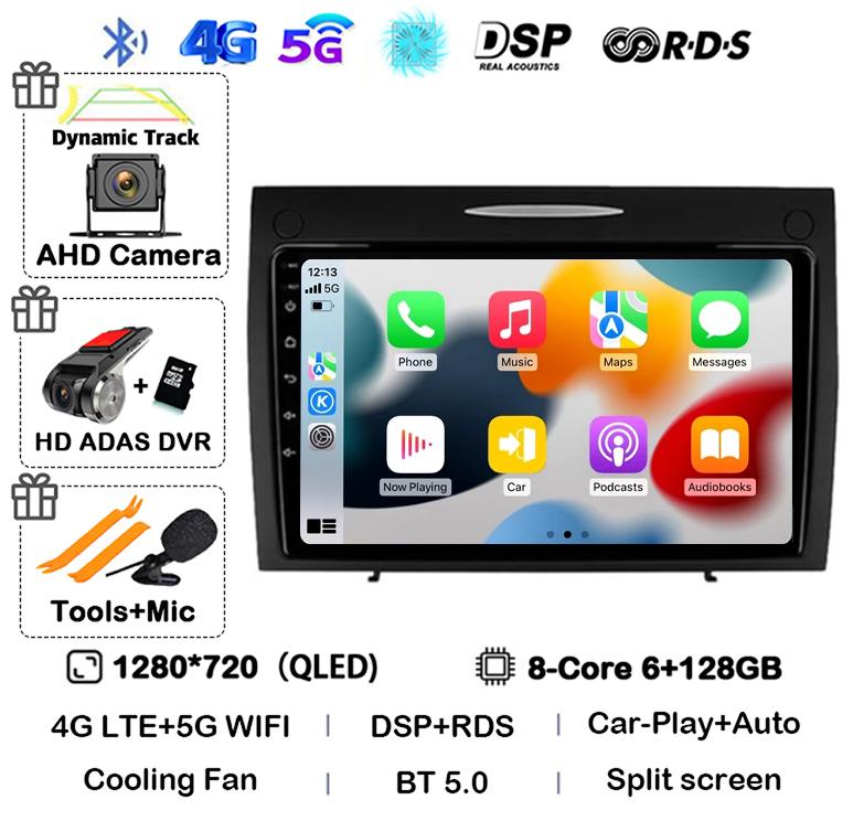 Android 14 Carplay Auto для Mercedes Benz SLK Class R171 SLK200 SLK280 SLK300 2000-2011 Автомобильный Радиоприемник Мультимедиа Видеоплеер Стерео