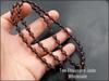 Рукодельное ожерелье из круглых аметистовых бусин с фиолетовым шнурком-подвеской