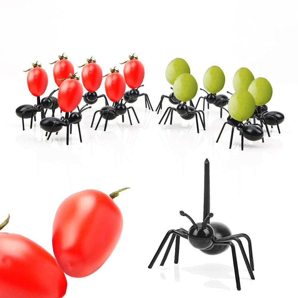 24PCS Cute Mini Ant Fruit Forks - Eco-Friendly Plastic Dessert Forks for Kids, Kitchen & Bar