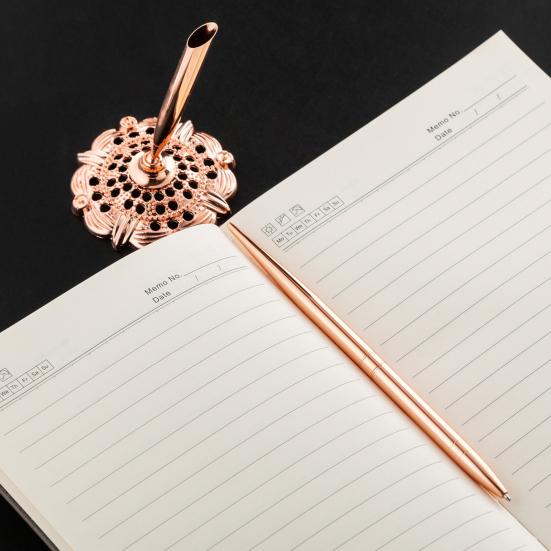 Vintage Metal Desktop Bank Counter Pen Holder Base Office Stationery Accessory