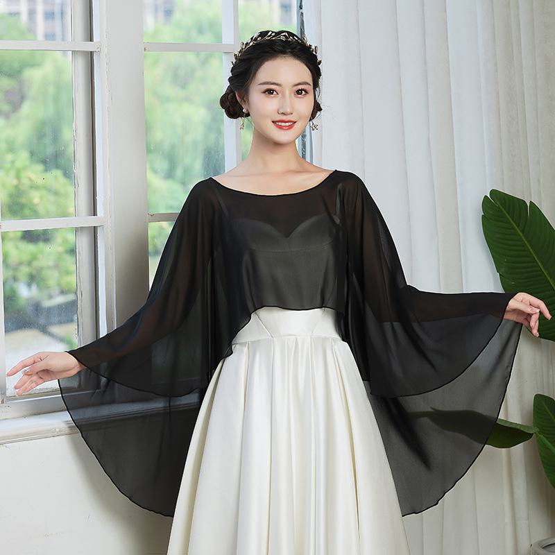 Однотонная шифоновая накидка: Дышащий солнцезащитный плащ