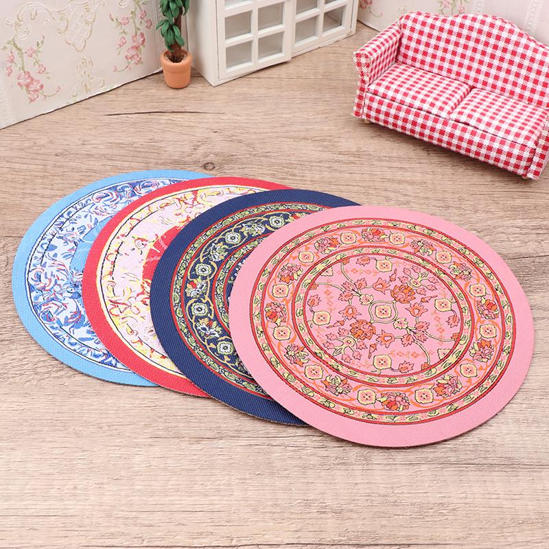 1:12 миниатюрный круглый напольный коврик для кукольного домика, овальный ковер, напольный коврик, модель спальни, гостиной, декор, игрушка, аксессуары для кукольного дома