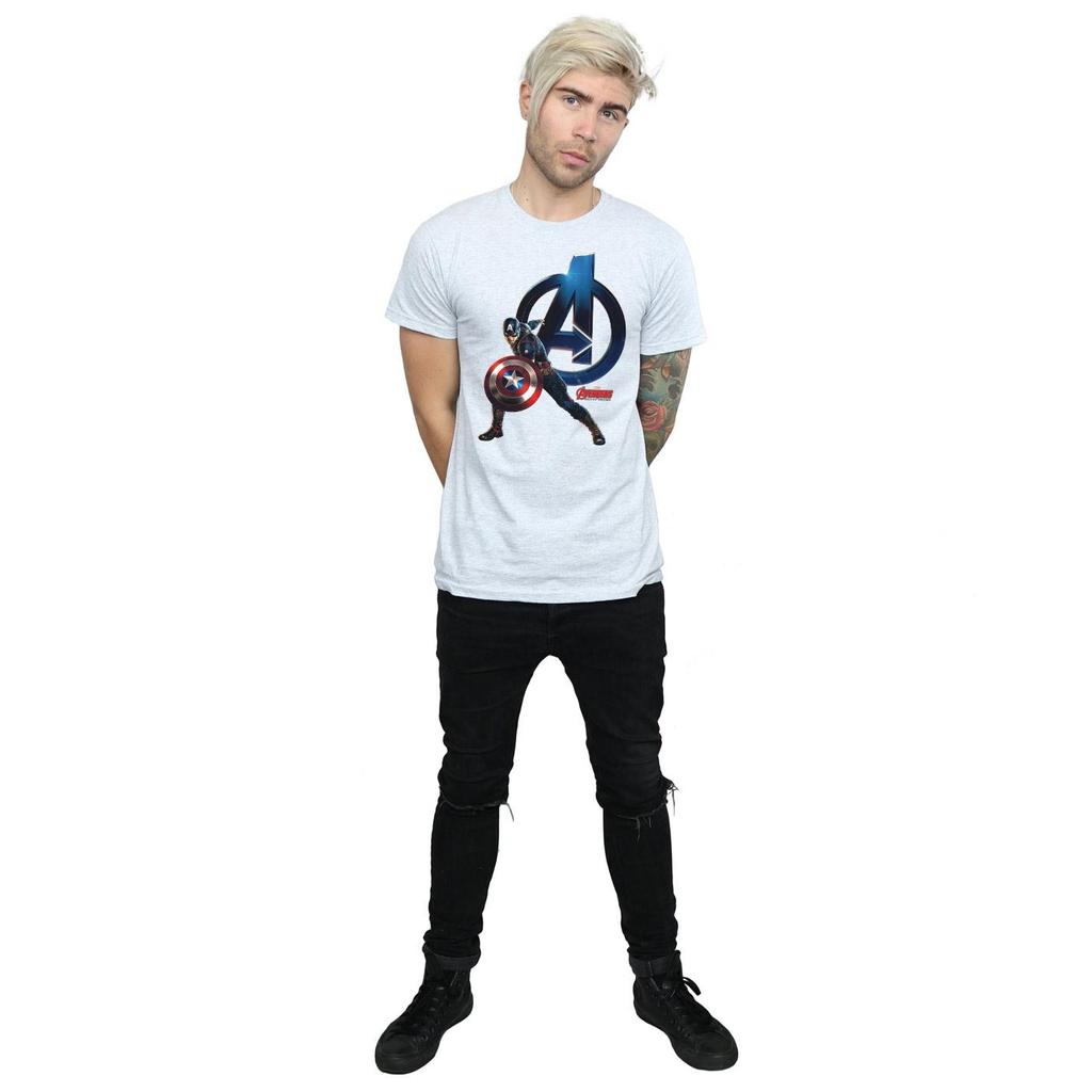 Marvel Mens Captain America Pose T-Shirt