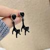 Scared Black Cat Earrings Dark Fun Little Cat Earrings Love Earrings