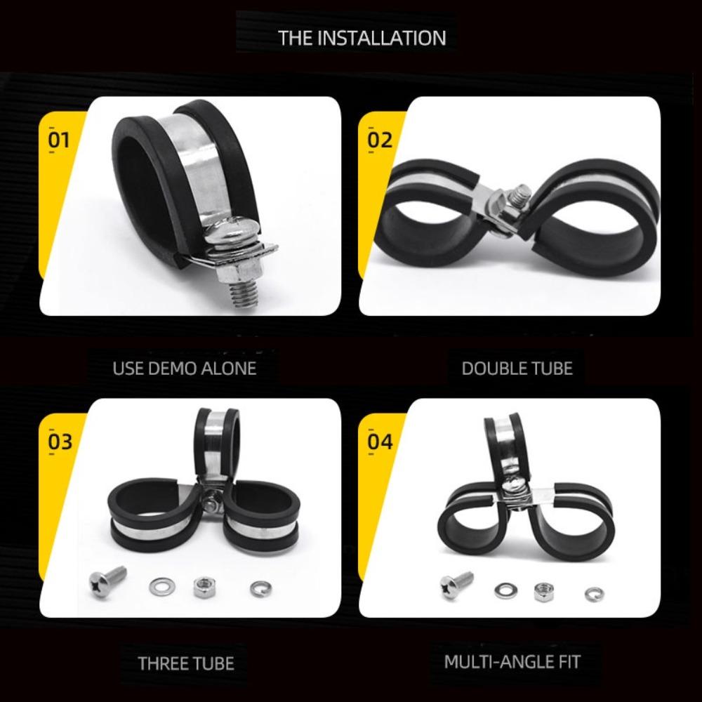 Металлические клипсы с резиновой подкладкой R-типа Кабельные крепления Метизы Электромонтажная арматура