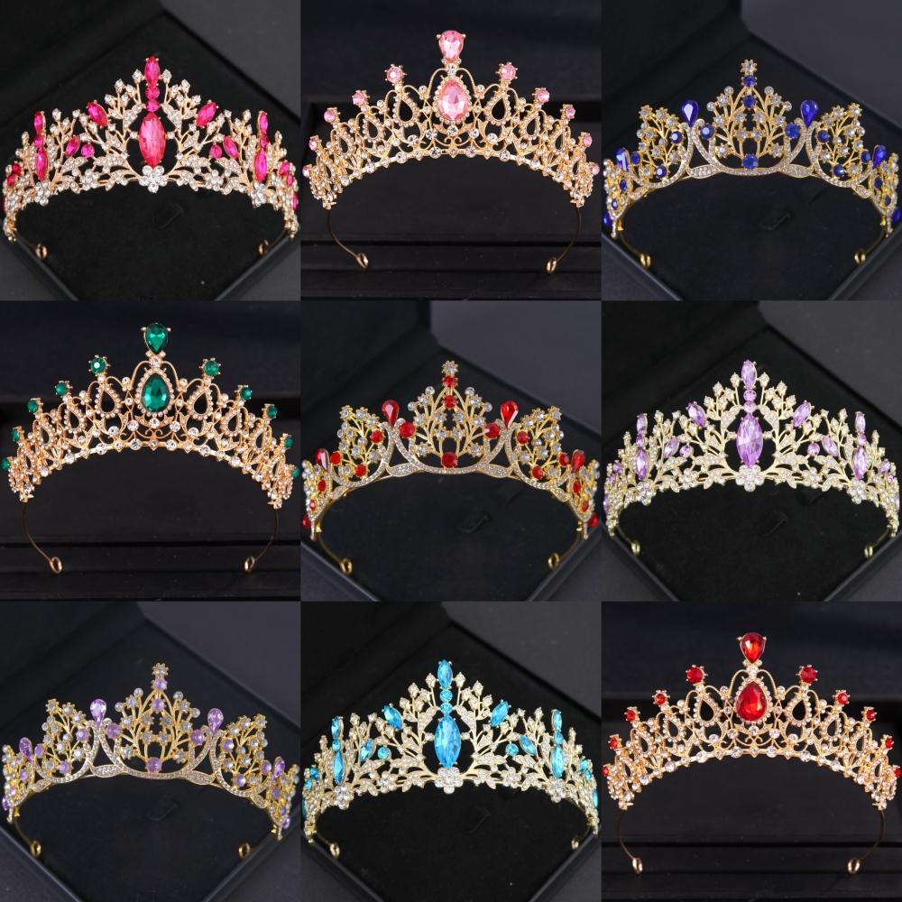 Baroque Vintage Princess Queen Bridal Crown Headwear Crystal Tiara For Women Wedding Crown Hair Dress Accessories Jewelry Crown