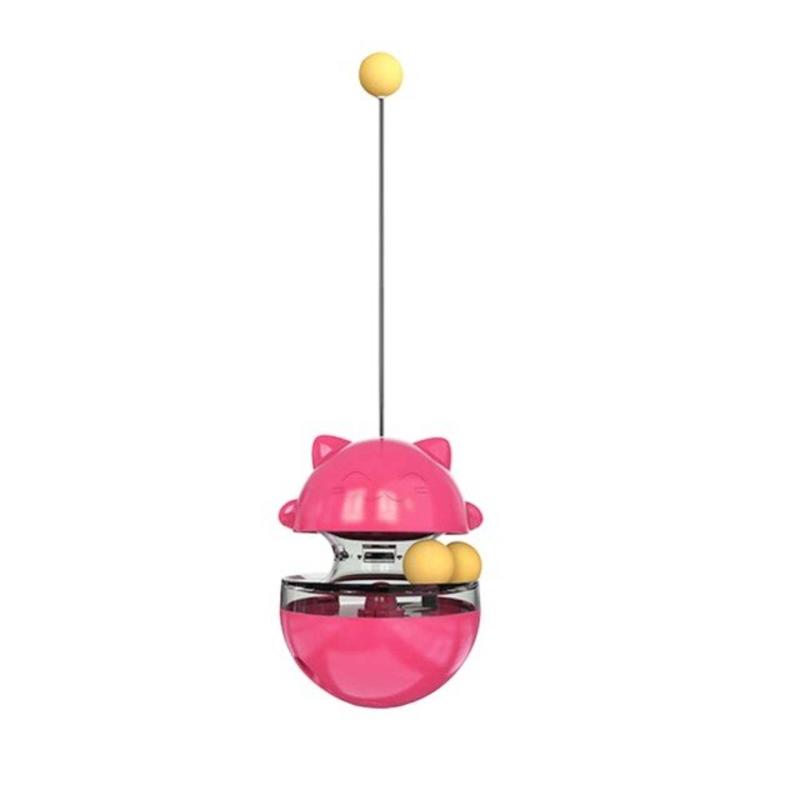 Play Tumbler Slow Food Entertainment Animals Attract Attention Adjustable Mouth Toys for Cat Comfortable | Cat Toys (Pink)