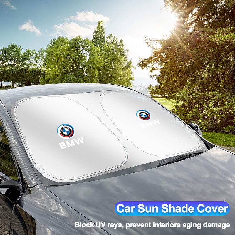 For BMW E87 Car Windshield Sun Shade Cover Blocks Rays Protector Auto Interior For BMW 50th Anniversary Edition E46 E53 E93 G20 F30 E92 X5