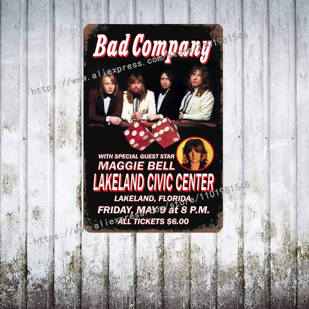 Bad Company Band металлический декор постер винтажная жестяная табличка металлическая табличка декоративная табличка для паба бара мужской пещеры клуба настенное украшение