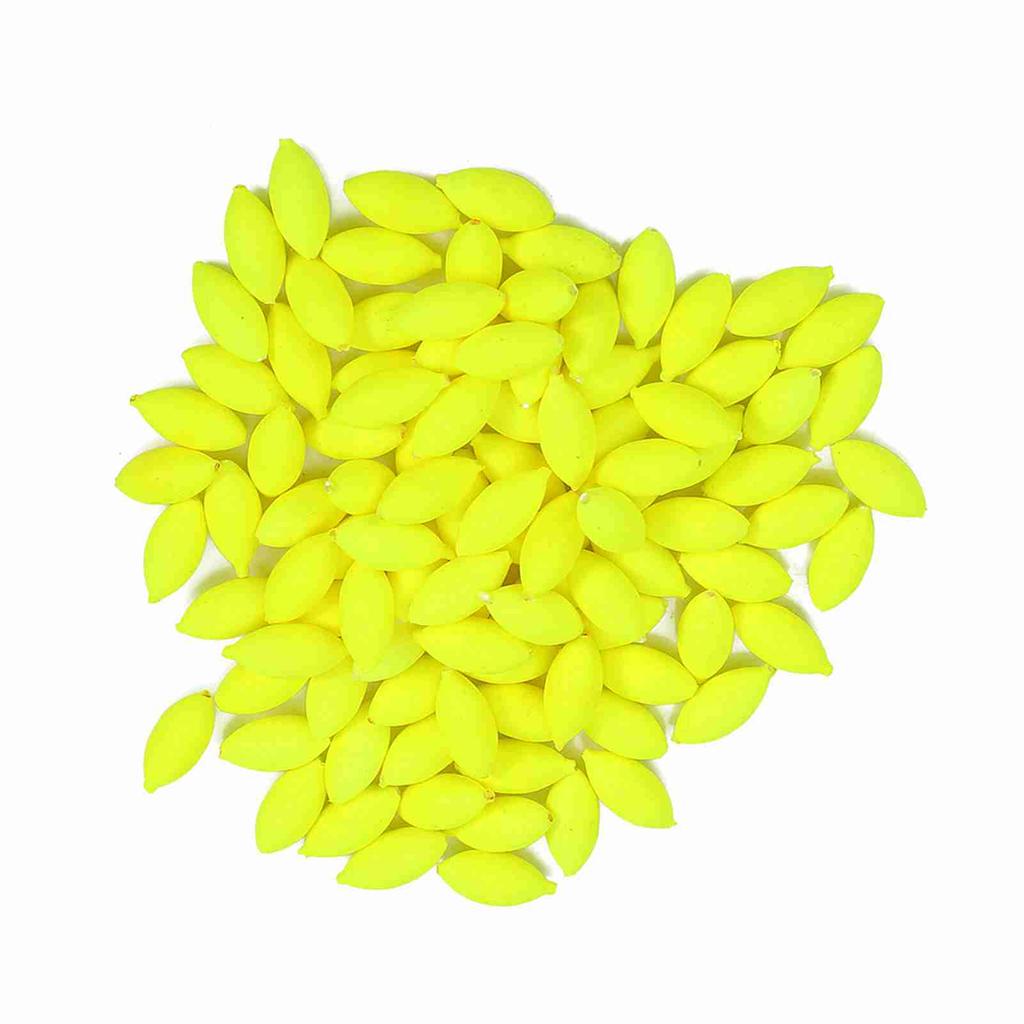 100 шт. Индикатор поклевки Рыбалка Приманки Наживки Поплавки Бусины (желтый)