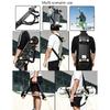 Encircling Ski Carrying Band, Visible Stitching and Sliding Fasteners for Adjustable Tension in Transport and Storage