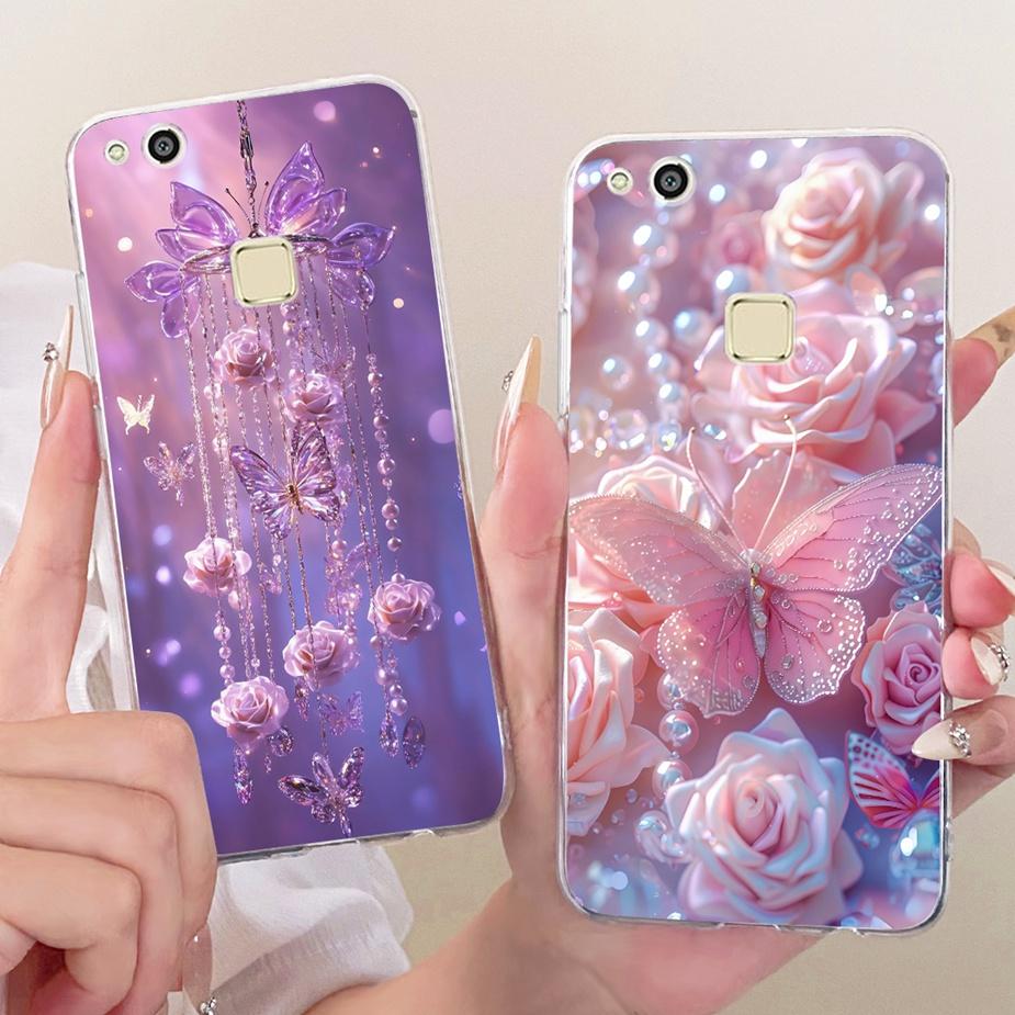Чехол для Huawei P10 Lite WAS-LX1 WAS-LX2 Роскошный Чехол с Рисунком Цветов и Бантом Мягкий Тонкий Чехол для Телефона Для Huawei P10 Lite P10Lite Корпус