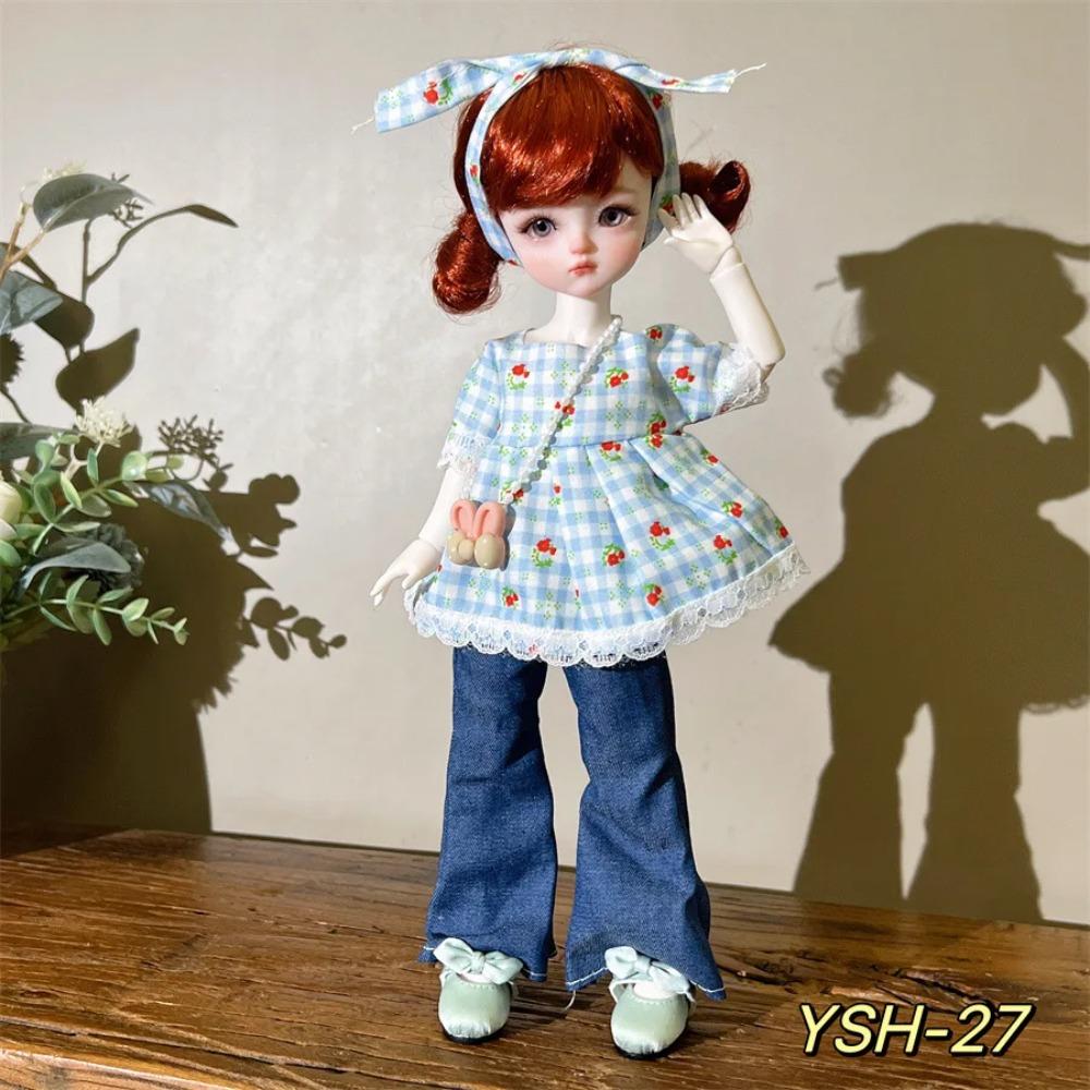 Одежда для наряда кук BJD с 6 точками, 30 см, модные тренды, джинсы плюс цветочные топы, милая и универсальная