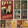 Beer Decorative Plate Bar Industrial Decoration Old Retro Poster Home Bar Cafe Club Wall Metal Plate Classic Wall Metal Signs