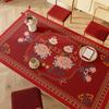 Red Festive Wedding Leather Table Mat Atmosphere Leather Tablecloth Engagement Leave-In Table Mat Rectangular Table Mat